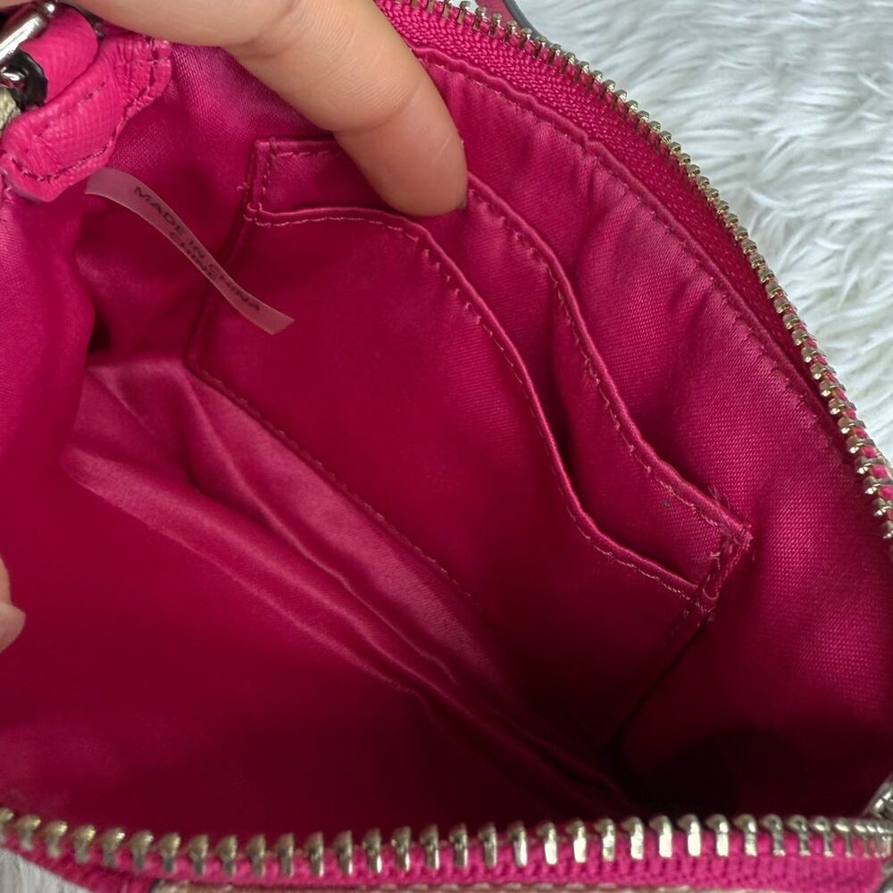 COACH Pink Tan Signature Canvas Wristlet - Picture 4 of 6